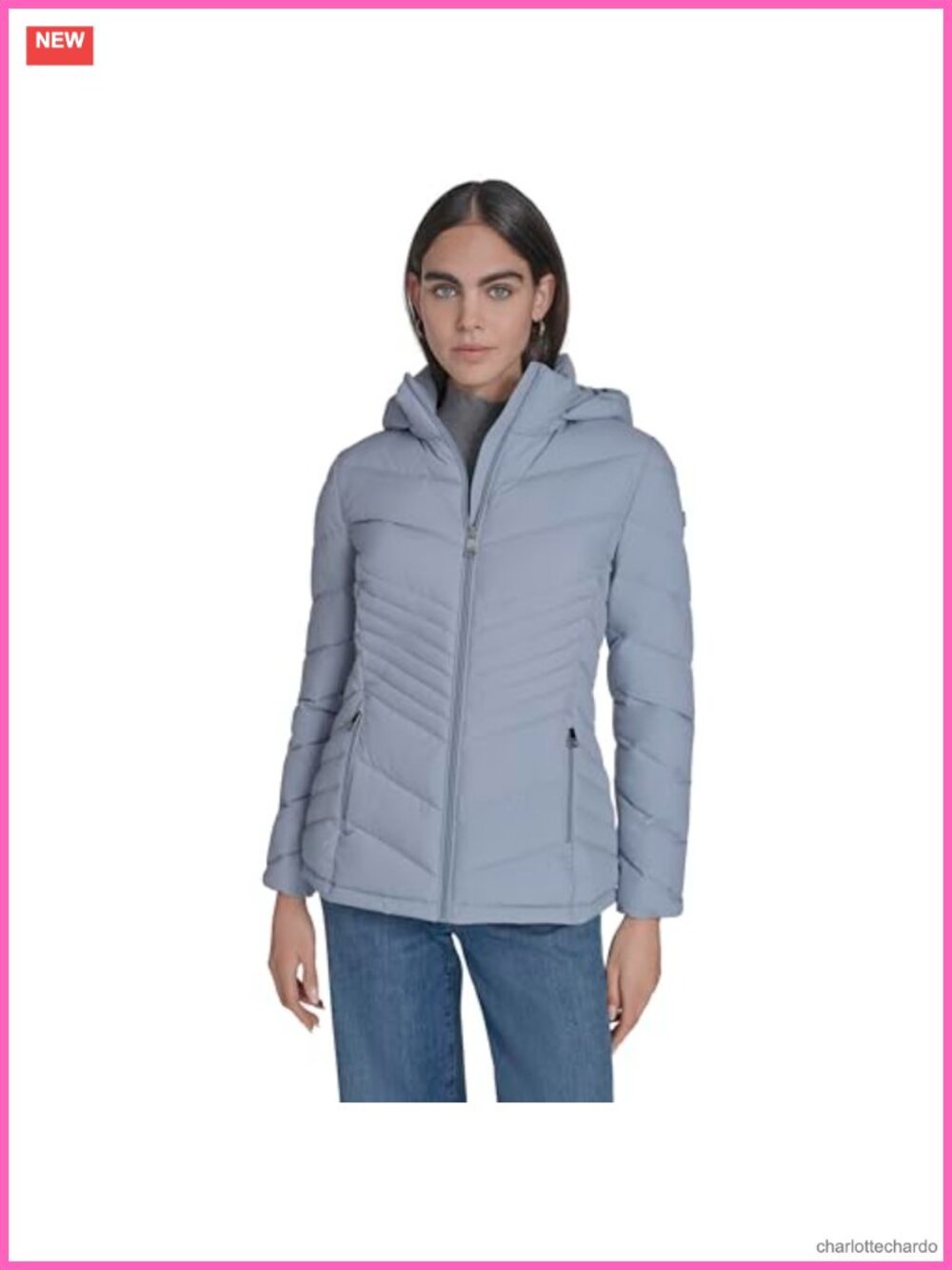 Lightweight Quilted Hooded Puffer Coat Stretch Winter Jacket